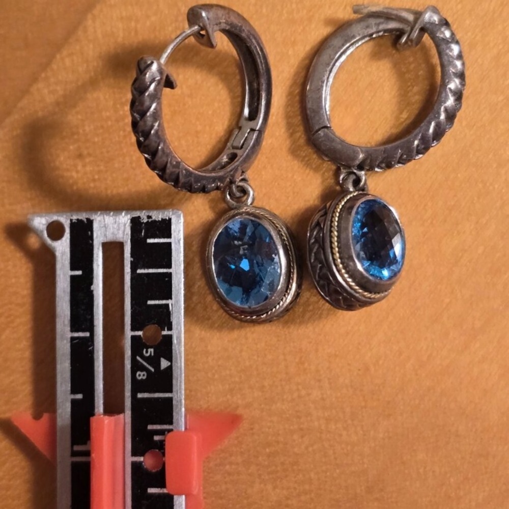 Effy Silver Earrings with Blue Gemstones